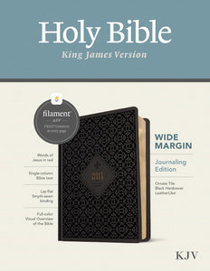 KJV Wide Margin Bible  Filament Enabled-Black Ornate Tile Hardcover LeatherLike