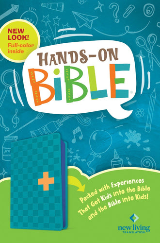 NLT Hands-On Bible (Third Edition)-Blue Check Cross LeatherLike
