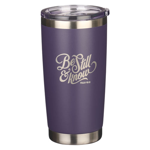 Travel Mug-Be Still & Know Ps. 46:10-Purple