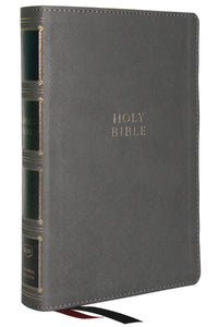KJV Compact Center-Column Reference Bible (Comfort Print)-Gray Leathersoft