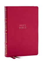 NKJV Compact Center-Column Reference Bible (Comfort Print)-Dark Rose Leathersoft