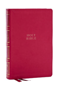 NKJV Compact Center-Column Reference Bible (Comfort Print)-Dark Rose Leathersoft