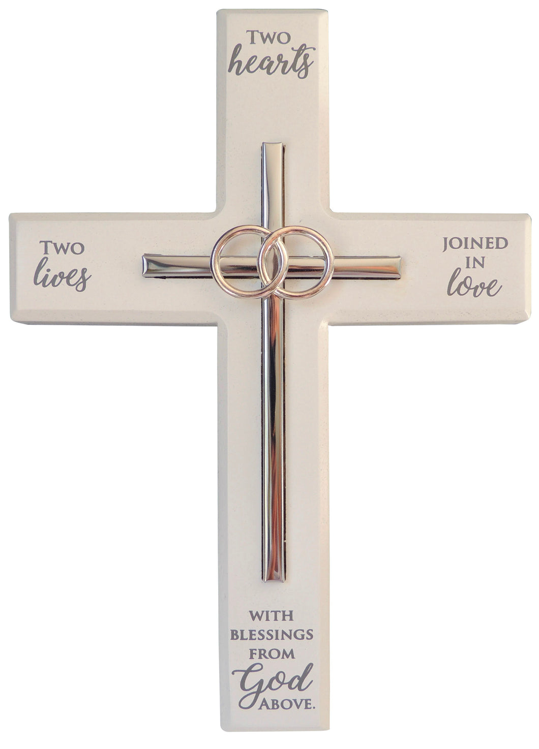 Wall Cross-Two Hearts w/Blessings From God (7