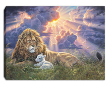 "Mini Canvas-Perfect Peace/Lion and The Lamb LED Tabletop w/Timer (8"" x 6"")                                              "
