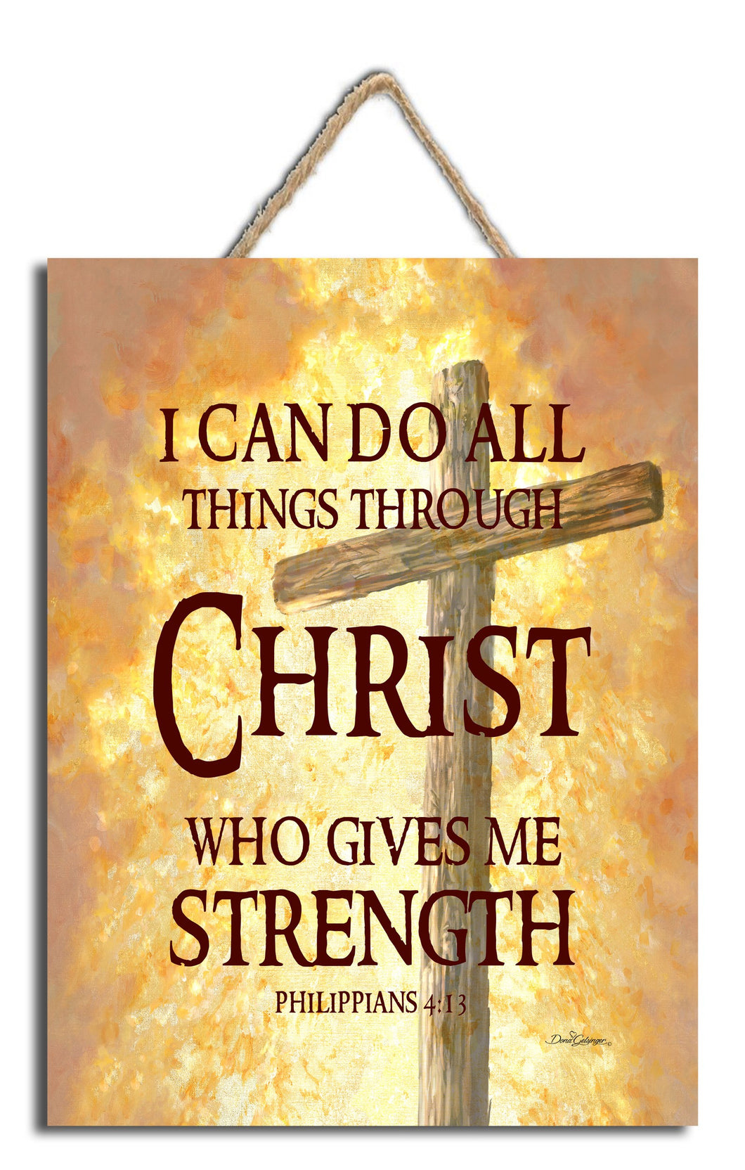 Sign-All Things Through Christ w/Rope Hanger (7