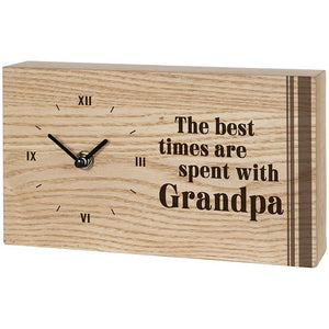 Desk Clock-Best Times/Grandpa (9" x 5" x 1.5")