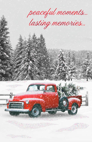 Card-Boxed-Christmas-Red Truck-Peaceful Moments (Box of 18) (2024)