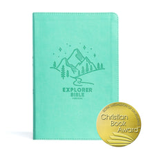 CSB Explorer Bible For Kids-Light Teal Mountains LeatherTouch