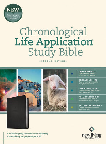NLT Chronological Life Application Study Bible (Second Edition)-Ebony Leaf LeatherLike