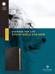 NLT Courage For Life Study Bible For Men  Filament-Enabled-Onyx Lion LeatherLike