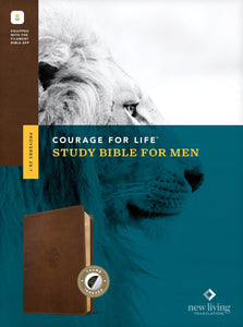 NLT Courage For Life Study Bible For Men  Filament-Enabled-Rustic Brown Lion LeatherLike Indexed