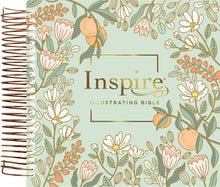 NLT  Inspire Illustrating Bible  Filament-Enabled-Mint Floral Garden Spiral Bound