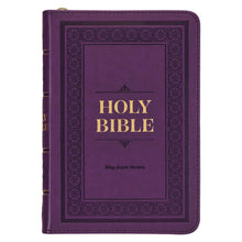 KJV Compact Bible-Purple Faux Leather w/Zipper