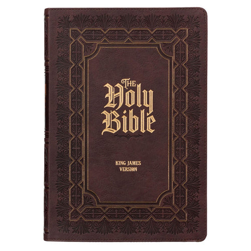 KJV Large Print Study Bible-Dark Brown Faux Leather Indexed