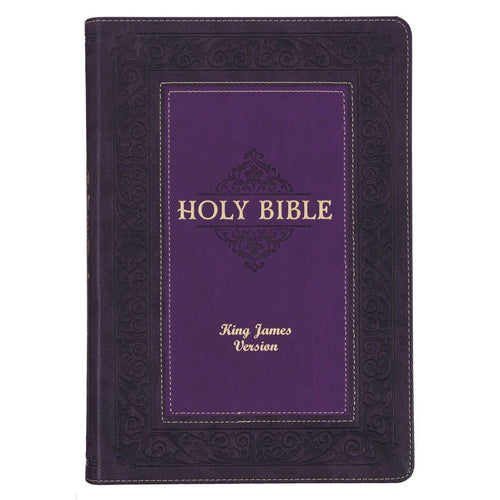 KJV Large Print Study Bible-Two-Tone Purple Faux Leather Indexed