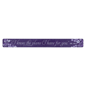 Magnetic Strip Purple Floral I Know the Plans Jer. 29:11 (Pack Of 6)