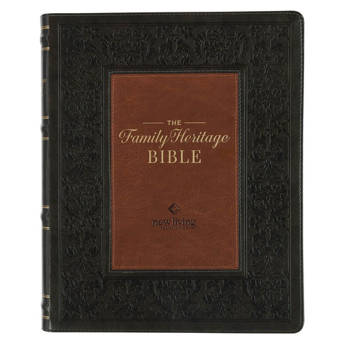 NLT Family Heritage Bible-Dark Olive/Brown Faux Leather