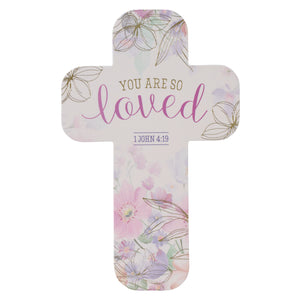 Bookmark-Cross Purple Floral You are Loved 1 John 4:19 (Pack Of 12)