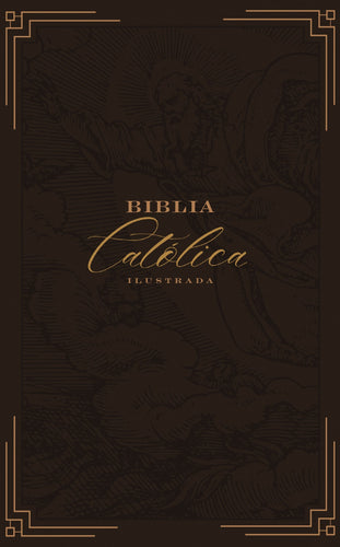 Spanish-Illustrated Catholic Bible (Biblia Catolica Ilustrada) (Comfort Print)-Brown Genuine Leather