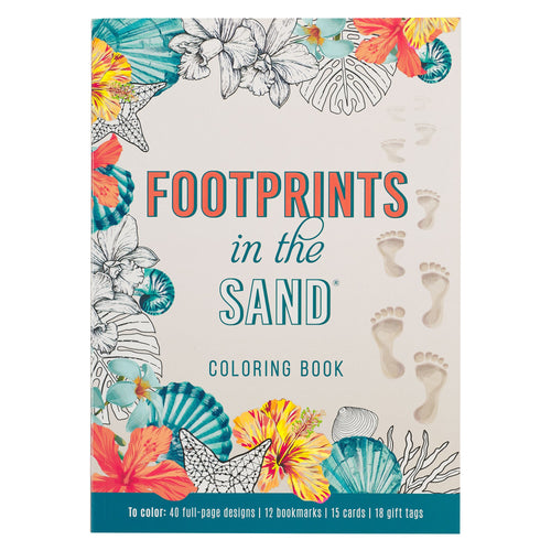 Footprints In The Sand Adult Coloring Book
