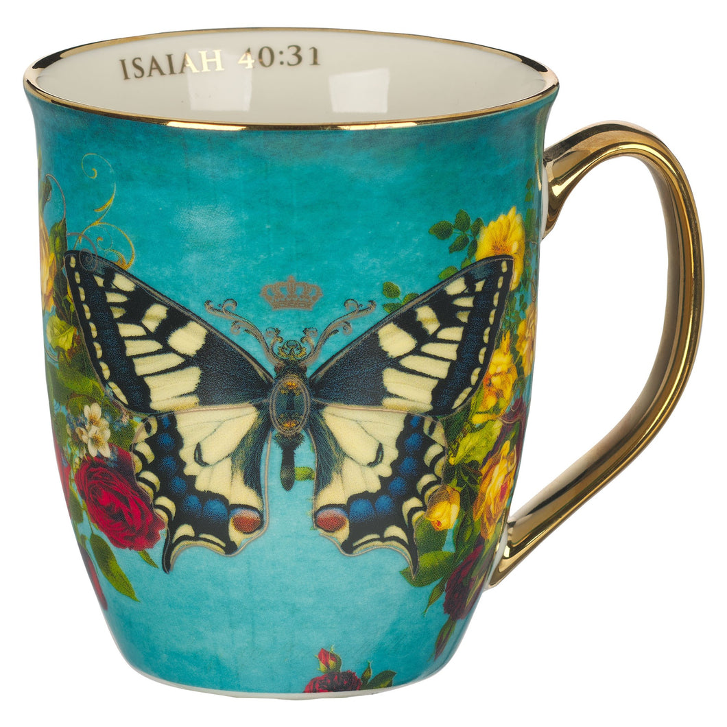 Mug-Teal/White Butterfly Hope Isa. 40:31