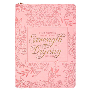 Journal-Classic Zip Pink-Strength & Dignity Prov. 31:25