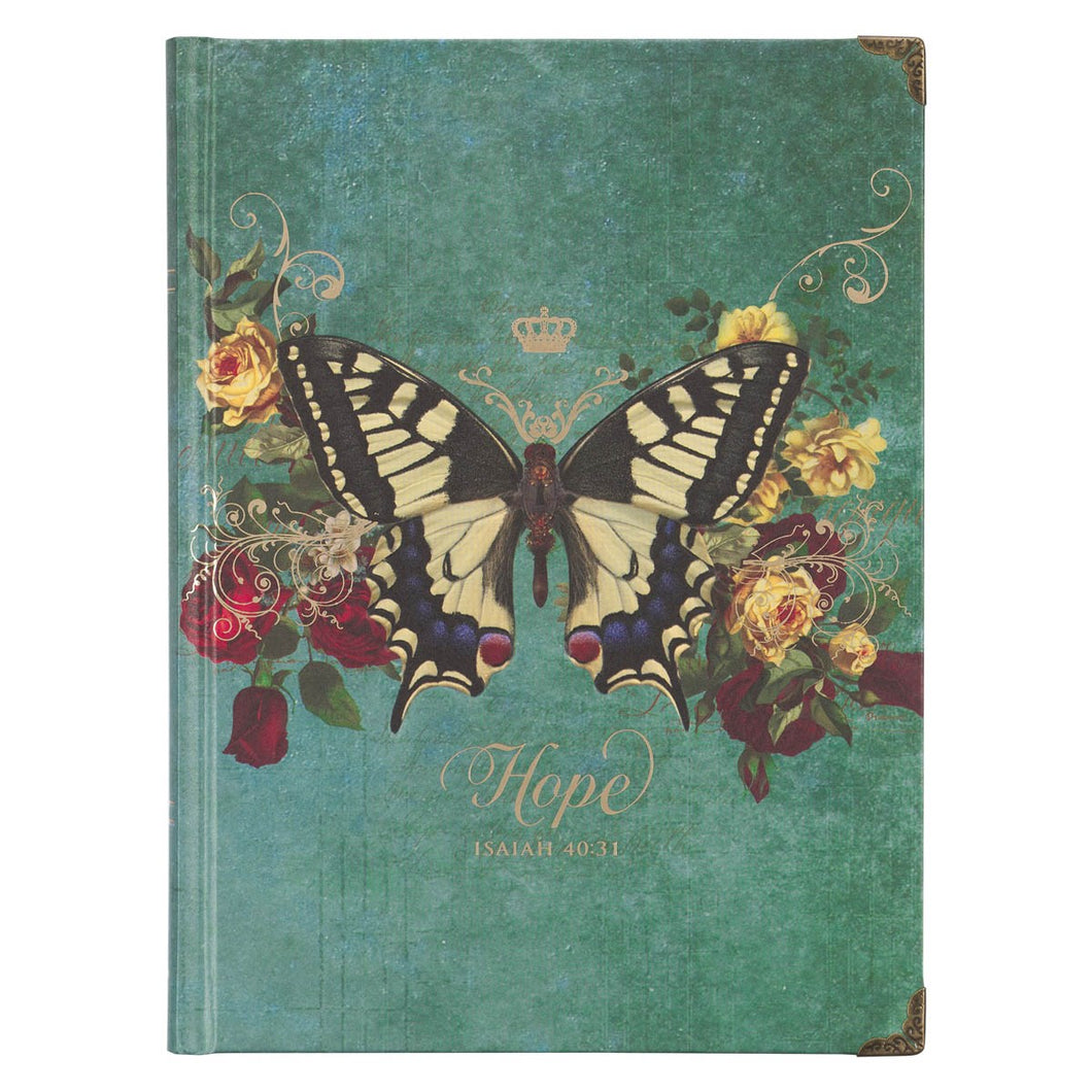 Journal-Hardcover-Teal Butterfly Hope Isa. 40:31