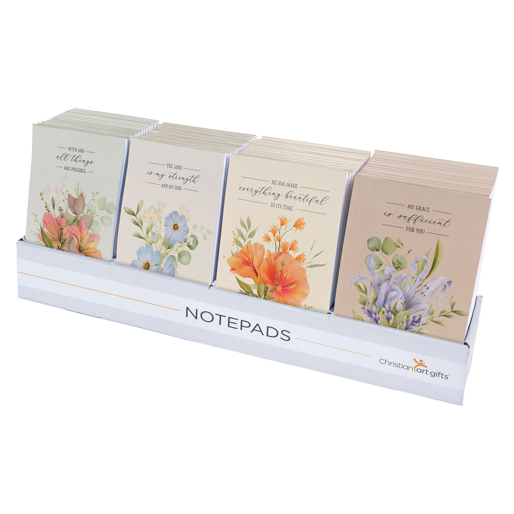 Pre-Packed Merchandiser-Small Floral Notepad (Set Of 48)