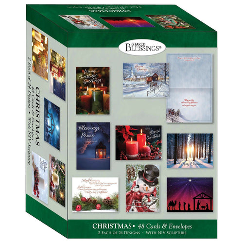 Card-Boxed-Shared Blessings-Christmas-Assorted/Wonderful Time Of The Year (Box Of 48)