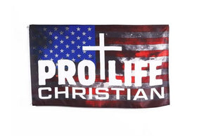 Flag-Pro Life Christian (3' x 5')