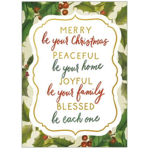 Card-Boxed-Merry Peaceful Joyful Blessed (2Cor 9:8 NIRV) (Box Of 20)