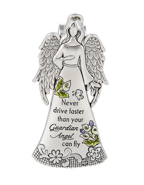 Visor Clip-Never Drive Faster Than Your Guardian Angel Can Fly (3