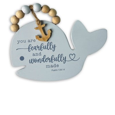 Wall Plaque-Whale/You Are Fearfully And Wonderfully Made (5