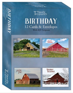 Card-Boxed-Birthday-Rustic Barn (Pack Of 12)