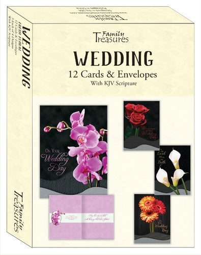 Card-Boxed-Wedding-Flesh Floral (Pack Of 12)