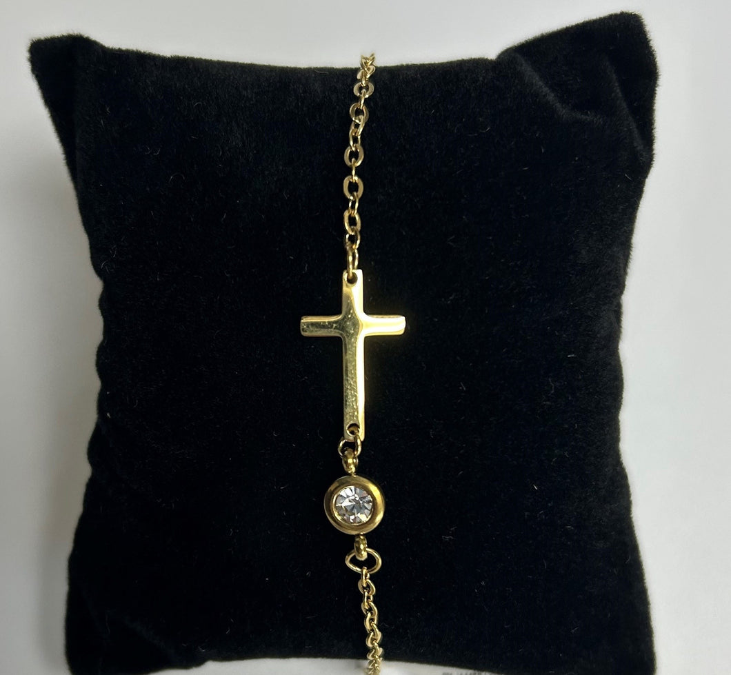 Bracelet-Eden Merry-Cross-Gold