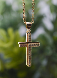 Necklace-Eden Merry-Cross-Gold