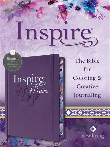 NLT Inspire PRAISE Bible  Filament-Enabled Edition-Purple LeatherLike Hardcover