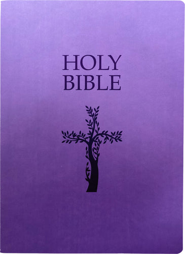 KJV Holy Bible Cross Design Large Print-Royal Purple Ultrasoft