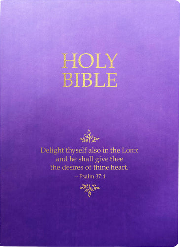 KJV Holy Bible Delight Yourself In The Lord Life Verse Edition Large Print-Royal Purple Ultrasoft