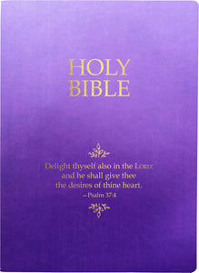 KJV Holy Bible Delight Yourself In The Lord Life Verse Edition Large Print-Royal Purple Ultrasoft