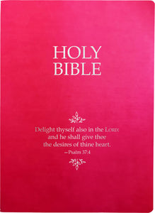 KJV Holy Bible Delight Yourself In The Lord Life Verse Edition Large Print-Berry Ultrasoft