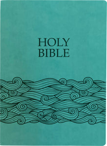 KJV Holy Bible Wave Design Large Print-Coastal Blue Ultrasoft