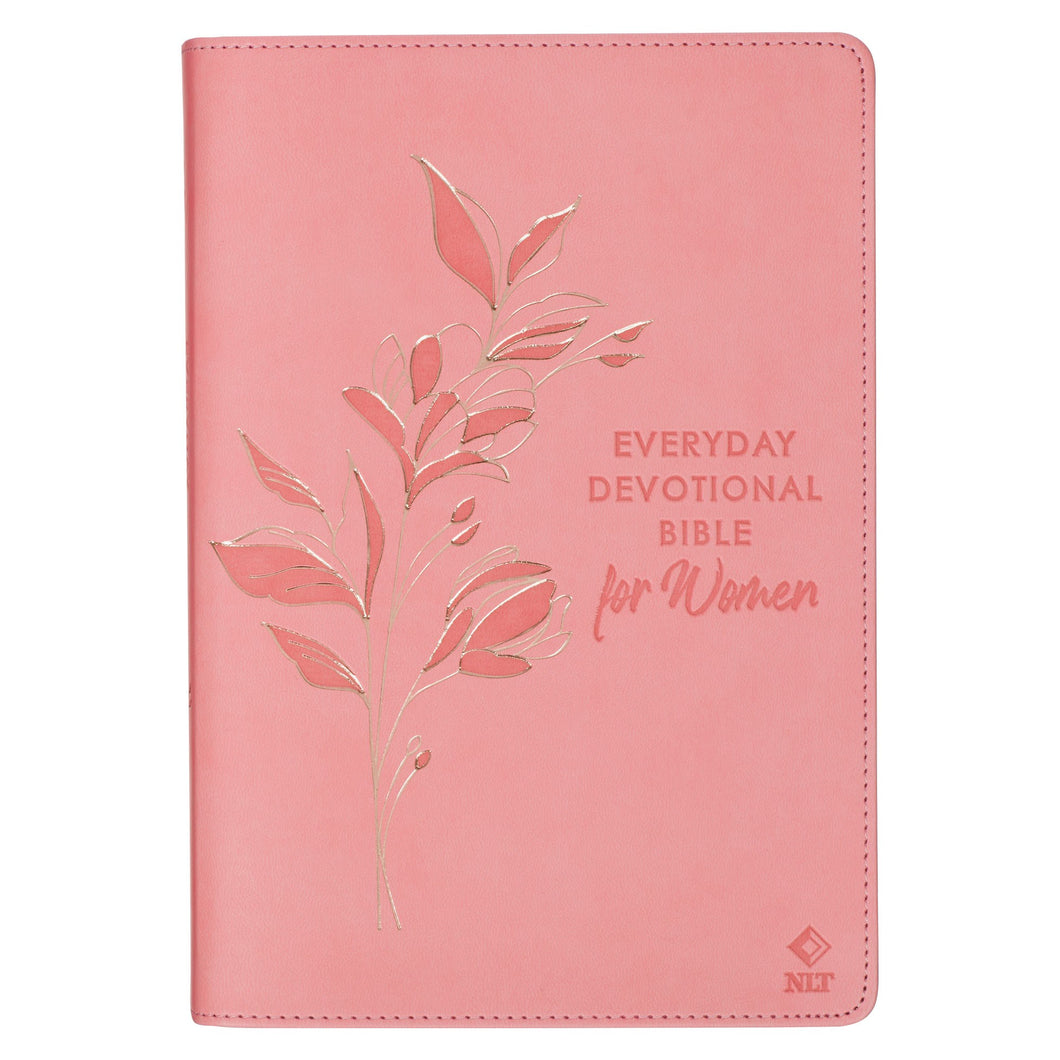 Devotional Bible NLT For Women-Faux Leather-Pink