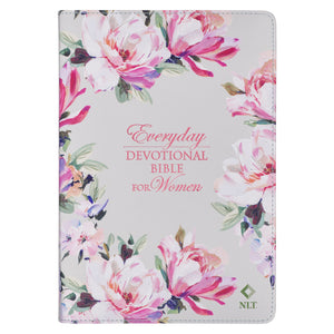 Devotional Bible NLT For Women-Faux Leather-Floral