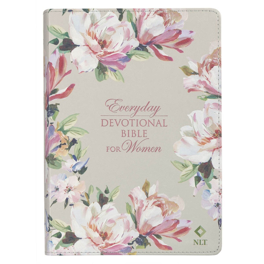 Devotional Bible NLT For Women-Faux Leather-Floral