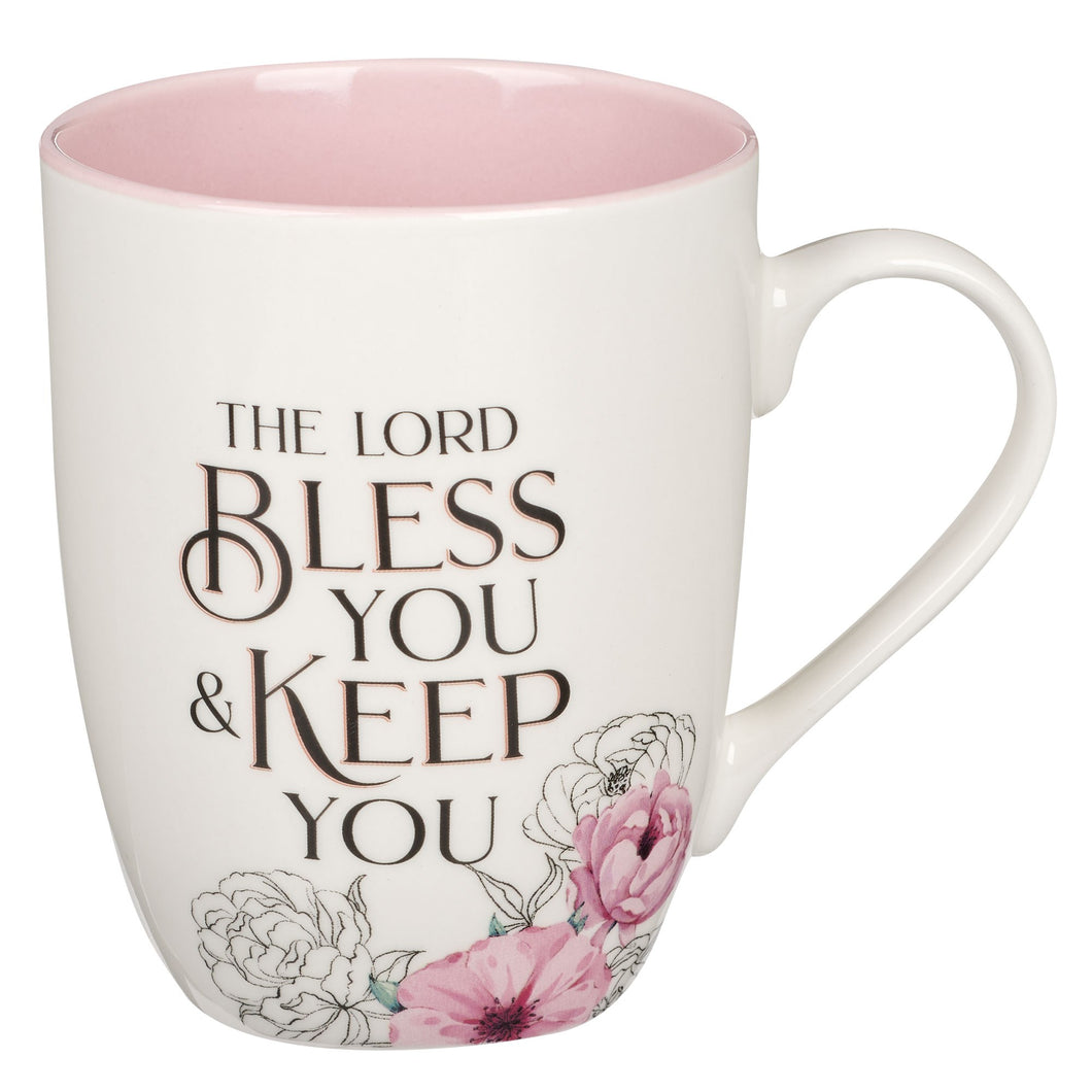 Mug-Budget-Lord Bless & Keep You (Numbers 6:24)-Pink Flower (MUG1057)