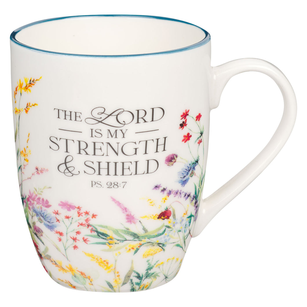 Mug-Budget-Lord Is My Strength (Psalm 28:7)-Multi Floral (MUG1064)