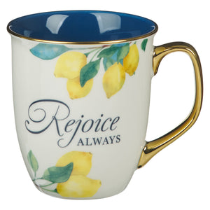 Mug-Yellow/Blue-Rejoice Always-1 Thess. 5:16-18