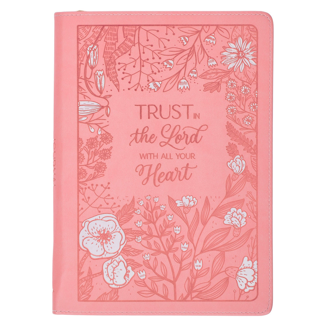Journal-Classic w/Zip-Pink-Trust In The Lord-Prov. 3:5-6